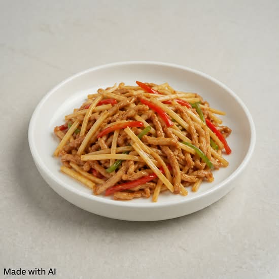 Shredded Pork with Yellow Chives (韮黃肉絲)